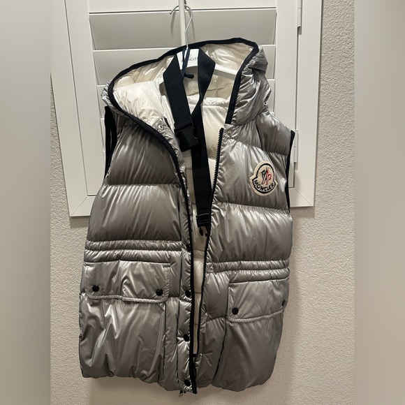 Moncler oversized vest silver size 0 - Picture 1 of 6
